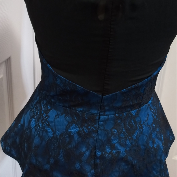 🧶Anthropologie Lace & Sheer Peplum Top, 12 - Picture 10 of 14